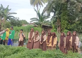 Dukung Swasembada, Bhabinkamtibmas Polsek Belitang III Giat Edukasi  Ketahanan Pangan Kepada Pelajar SMPN 2 Trikarya