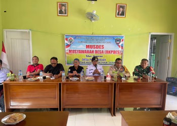 Bhabinkamtibmas Polsek Belitang II Hadiri Musdes di  Desa Purwodadi